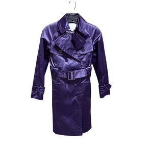 Jessica Simpson Women’s Plum Double Breasted Rain Trench Coat Size Small NEW